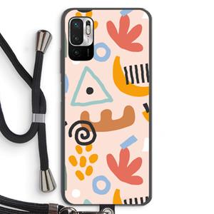 CaseCompany Abstract: Xiaomi Redmi Note 10 5G Transparant Hoesje met koord