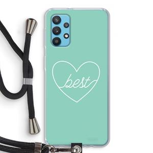 CaseCompany Best heart pastel: Samsung Galaxy A32 4G Transparant Hoesje met koord