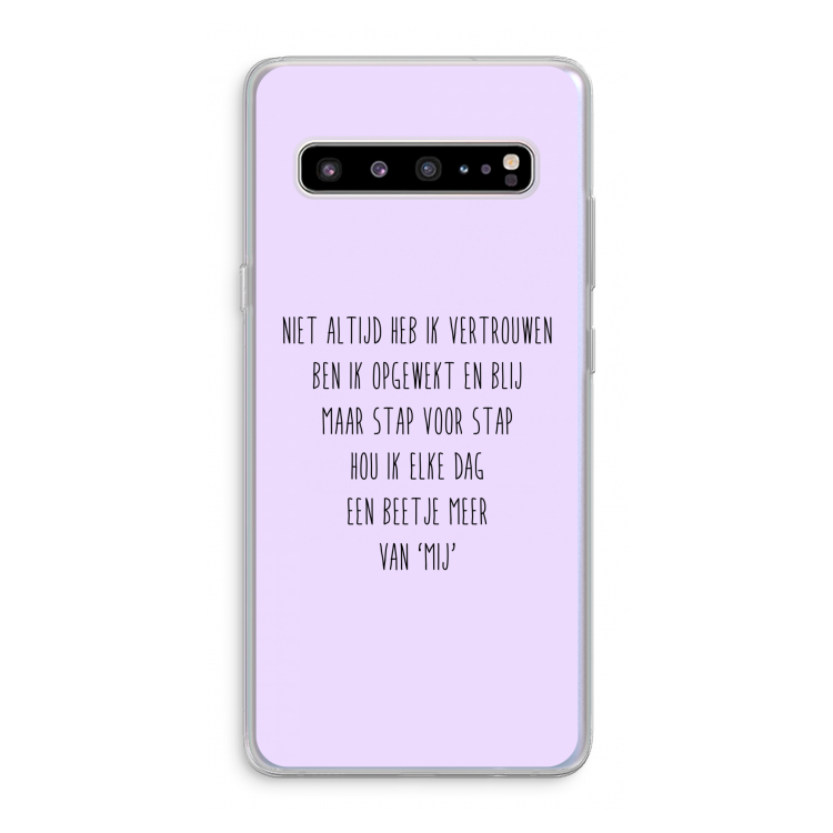 CaseCompany Zelfvertrouwen: Samsung Galaxy S10 5G Transparant Hoesje