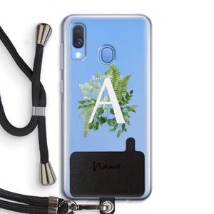 CaseCompany Green Brush: Samsung Galaxy A40 Transparant Hoesje met koord