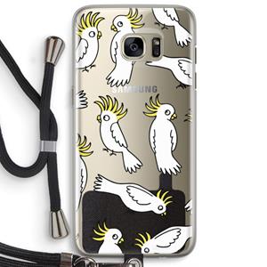 CaseCompany Papegaai: Samsung Galaxy S7 Edge Transparant Hoesje met koord