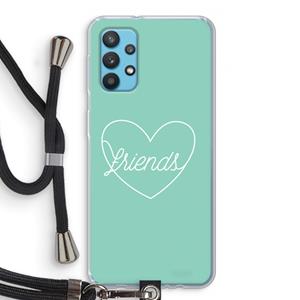 CaseCompany Friends heart pastel: Samsung Galaxy A32 4G Transparant Hoesje met koord