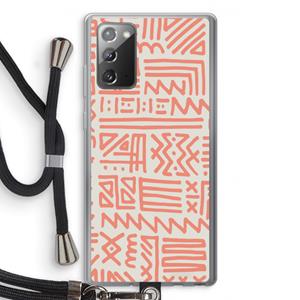 CaseCompany Marrakech Pink: Samsung Galaxy Note 20 / Note 20 5G Transparant Hoesje met koord