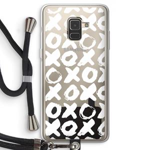 CaseCompany XOXO: Samsung Galaxy A8 (2018) Transparant Hoesje met koord