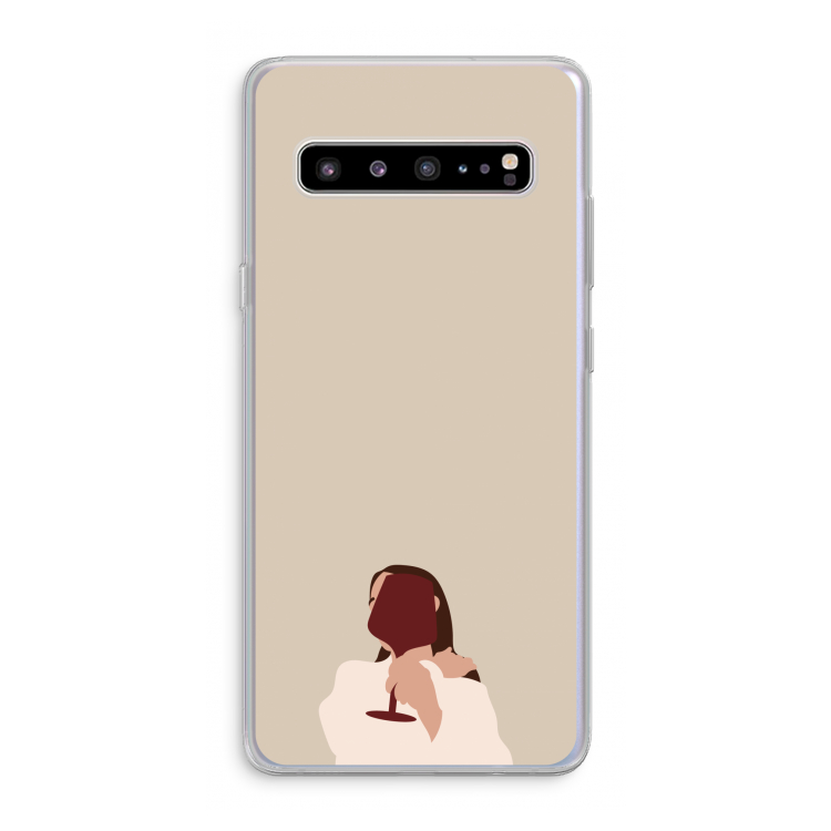CaseCompany I drink wine: Samsung Galaxy S10 5G Transparant Hoesje