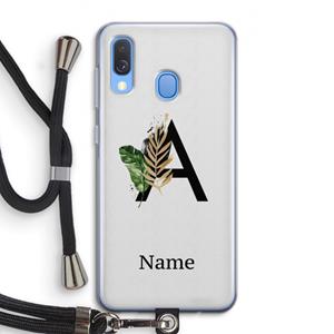 CaseCompany Charcoal Flora: Samsung Galaxy A40 Transparant Hoesje met koord