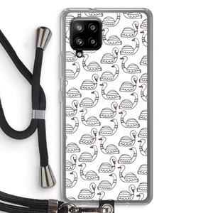 CaseCompany Zwanen: Samsung Galaxy A42 5G Transparant Hoesje met koord