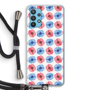 CaseCompany Klaproosjes: Samsung Galaxy A32 4G Transparant Hoesje met koord