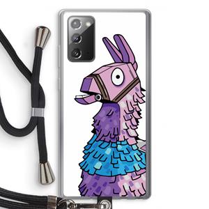 CaseCompany Lama: Samsung Galaxy Note 20 / Note 20 5G Transparant Hoesje met koord