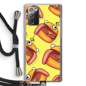 CaseCompany Hamburger: Samsung Galaxy Note 20 / Note 20 5G Transparant Hoesje met koord