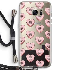 CaseCompany Chicks before dicks: Samsung Galaxy S7 Edge Transparant Hoesje met koord
