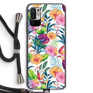 CaseCompany Tropisch 2: Xiaomi Redmi Note 10 5G Transparant Hoesje met koord