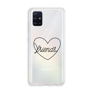 CaseCompany Friends heart black: Galaxy A51 4G Transparant Hoesje