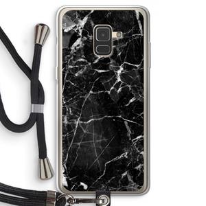 CaseCompany Zwart Marmer 2: Samsung Galaxy A8 (2018) Transparant Hoesje met koord