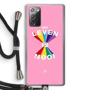 CaseCompany Het Leven Is Mooi: Samsung Galaxy Note 20 / Note 20 5G Transparant Hoesje met koord