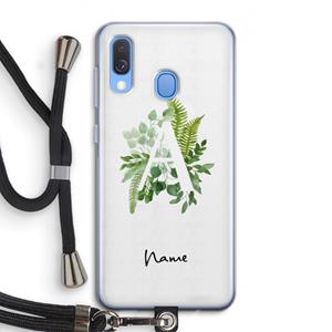 CaseCompany Green Brush: Samsung Galaxy A40 Transparant Hoesje met koord