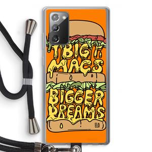 CaseCompany Big Macs Bigger Dreams: Samsung Galaxy Note 20 / Note 20 5G Transparant Hoesje met koord