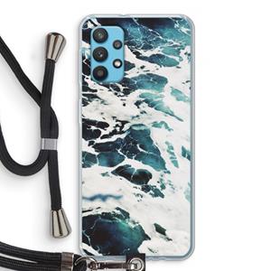 CaseCompany Golven: Samsung Galaxy A32 4G Transparant Hoesje met koord