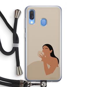 CaseCompany Fresh coffee: Samsung Galaxy A40 Transparant Hoesje met koord