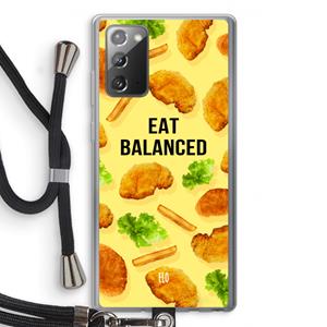 CaseCompany Eat Balanced: Samsung Galaxy Note 20 / Note 20 5G Transparant Hoesje met koord