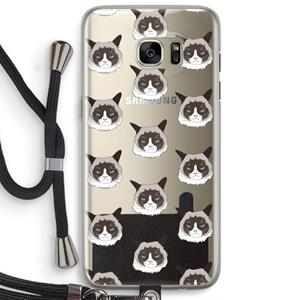 CaseCompany It's a Purrr Case: Samsung Galaxy S7 Edge Transparant Hoesje met koord