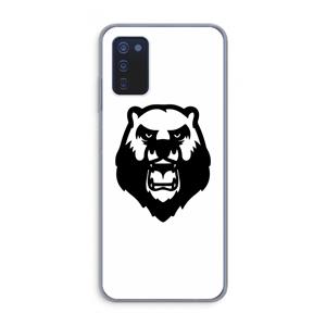 CaseCompany Angry Bear (white): Samsung Galaxy A03s Transparant Hoesje