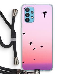 CaseCompany Fly away: Samsung Galaxy A32 4G Transparant Hoesje met koord