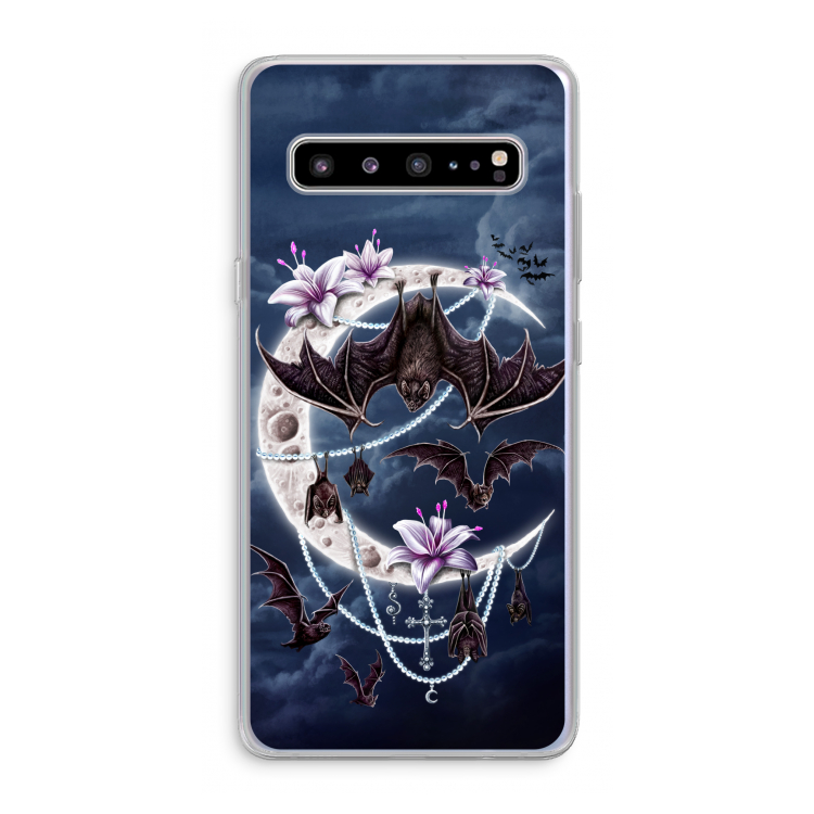 CaseCompany Vleermuizen Maan: Samsung Galaxy S10 5G Transparant Hoesje