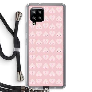 CaseCompany Ass 'n Titties: Samsung Galaxy A42 5G Transparant Hoesje met koord