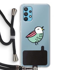 CaseCompany Birdy: Samsung Galaxy A32 4G Transparant Hoesje met koord
