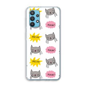 CaseCompany Meow: Samsung Galaxy A32 4G Transparant Hoesje