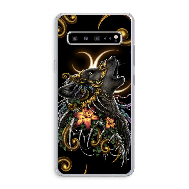 CaseCompany Huilende Wolf: Samsung Galaxy S10 5G Transparant Hoesje