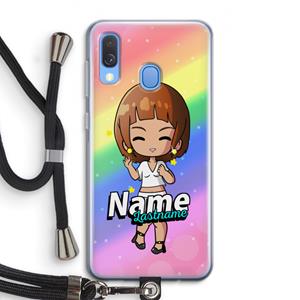 CaseCompany Chibi Maker vrouw: Samsung Galaxy A40 Transparant Hoesje met koord
