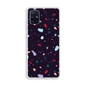 CaseCompany Dark Rounded Terrazzo: Galaxy A51 4G Transparant Hoesje