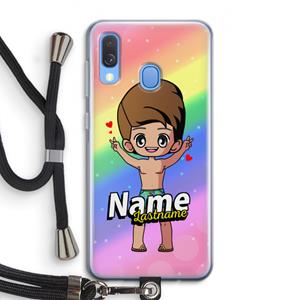 CaseCompany Chibi Maker man: Samsung Galaxy A40 Transparant Hoesje met koord