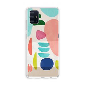 CaseCompany Bold Rounded Shapes: Galaxy A51 4G Transparant Hoesje