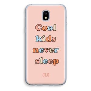 CaseCompany Cool Kids Never Sleep: Samsung Galaxy J5 (2017) Transparant Hoesje