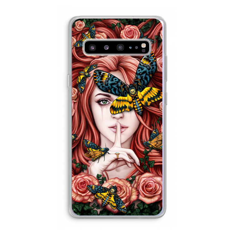 CaseCompany Lady Moth: Samsung Galaxy S10 5G Transparant Hoesje