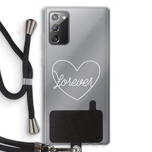 CaseCompany Forever heart pastel: Samsung Galaxy Note 20 / Note 20 5G Transparant Hoesje met koord