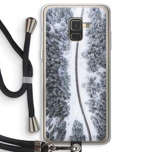 CaseCompany Snøfall: Samsung Galaxy A8 (2018) Transparant Hoesje met koord