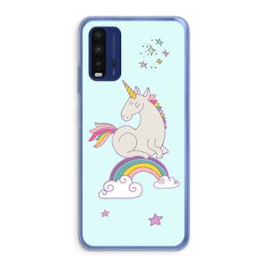 CaseCompany Regenboog eenhoorn: Xiaomi Redmi 9T Transparant Hoesje