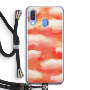 CaseCompany Lichte Wolken: Samsung Galaxy A40 Transparant Hoesje met koord