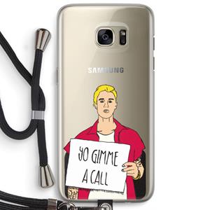 CaseCompany Gimme a call: Samsung Galaxy S7 Edge Transparant Hoesje met koord