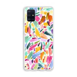 CaseCompany Watercolor Brushstrokes: Galaxy A51 4G Transparant Hoesje