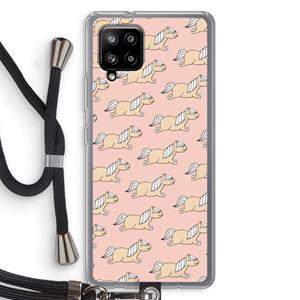 CaseCompany Ponys: Samsung Galaxy A42 5G Transparant Hoesje met koord