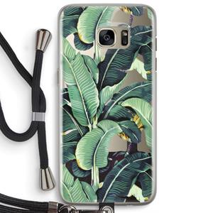 CaseCompany Bananenbladeren: Samsung Galaxy S7 Edge Transparant Hoesje met koord