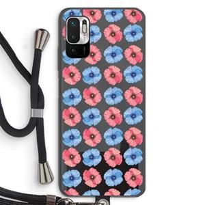 CaseCompany Klaproosjes: Xiaomi Redmi Note 10 5G Transparant Hoesje met koord