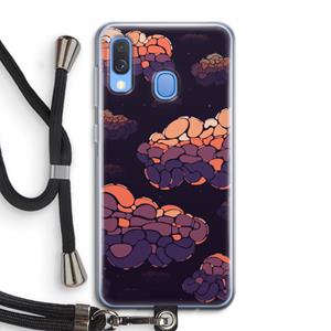 CaseCompany Patroon Wolken: Samsung Galaxy A40 Transparant Hoesje met koord