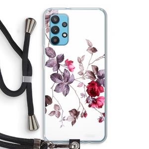CaseCompany Mooie bloemen: Samsung Galaxy A32 4G Transparant Hoesje met koord
