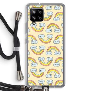 CaseCompany Regenboog: Samsung Galaxy A42 5G Transparant Hoesje met koord